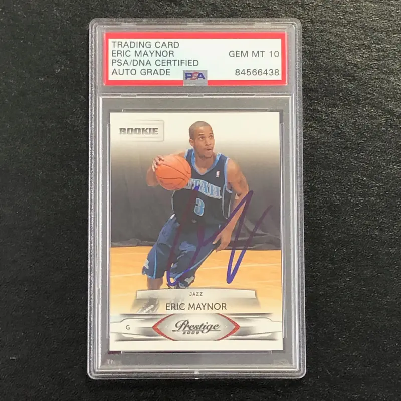 2009-10 Panini Prestige #170 Eric Maynor Signed Card AUTO 10 PSA Slabbed RC Jazz