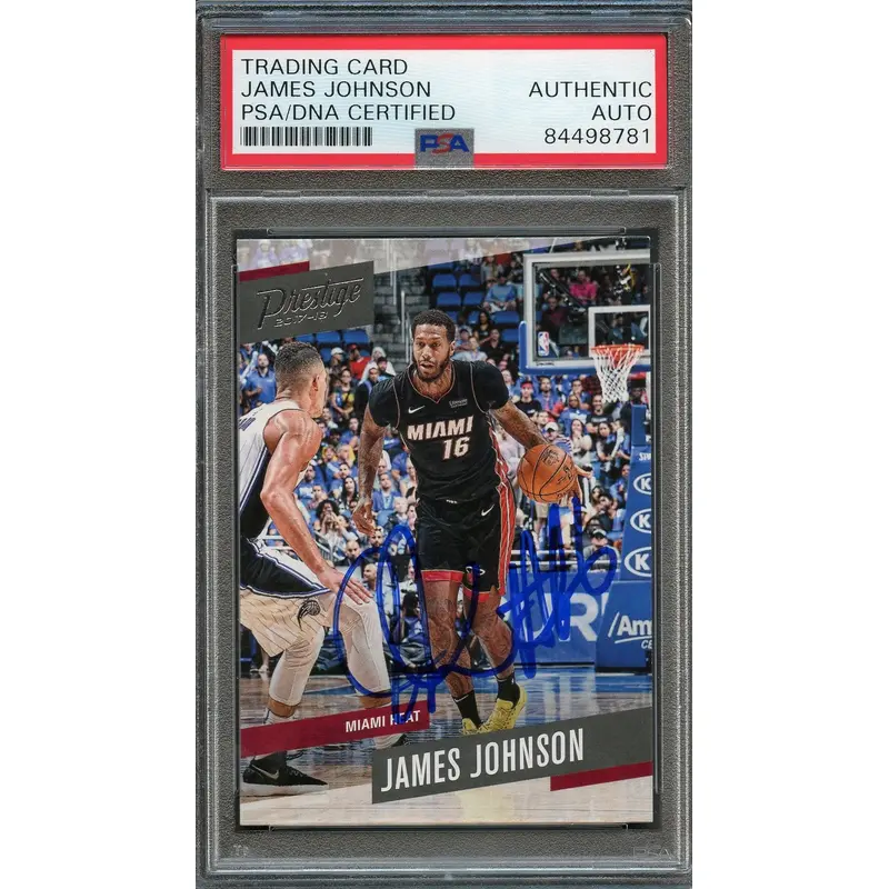 2017-18 Panini Prestige #44 James Johnson Signed Card AUTO PSA/DNA Slabbed Heat