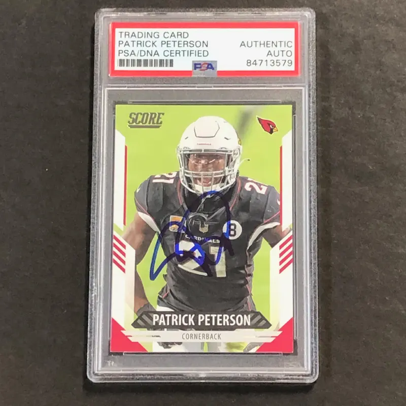 2021 Panini Score #245 Patrick Peterson Signed Card PSA Auto Slabbed Cardinals
