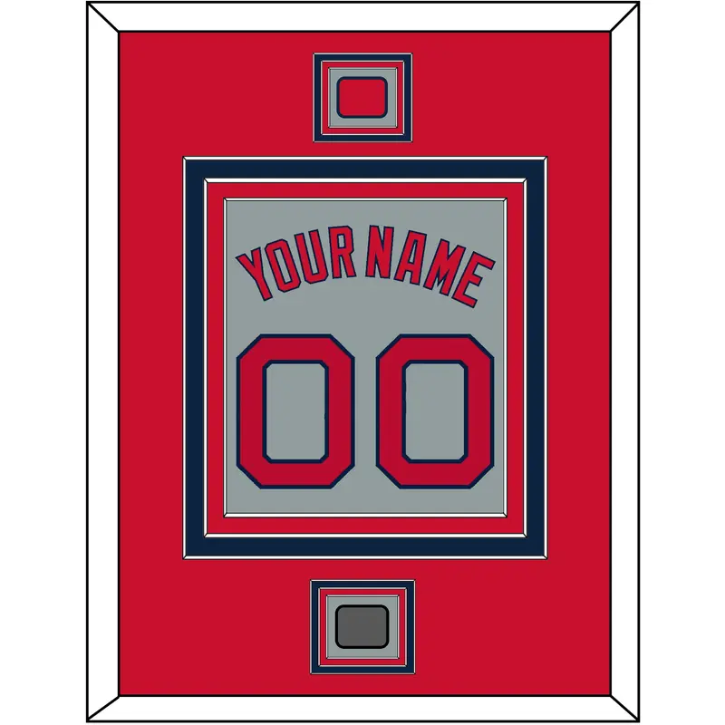 Boston Name, Number, Logo Patch & World Series Jersey Patch - Road Gray - Triple Mat 2
