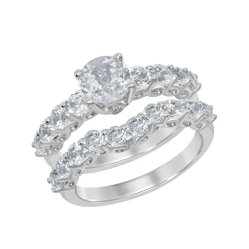Sterling Silver 3.95 cttw White Topaz Wedding and Engagment Bridal Ring