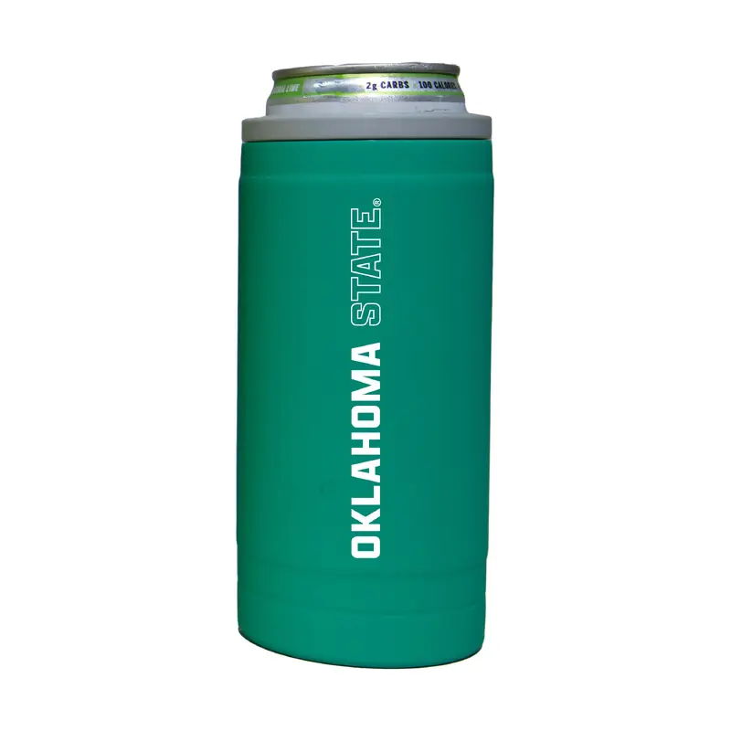 OK State 12oz Optic Stacked Soft Touch Slim Coolie