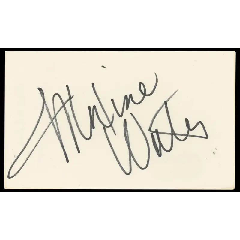 Maxine Waters Politician Authentic Signed 3x5 Index Card BAS #BP50630