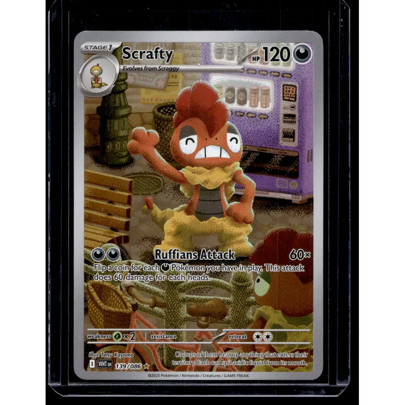 2025 Pokemon Scarlet & Violet - White Flare - Illustration Rare - Scrafty #139