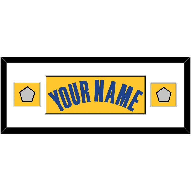 Golden State Name & 2 Finals Patches - Yellow Statement (2019-2022) - Single Mat 2