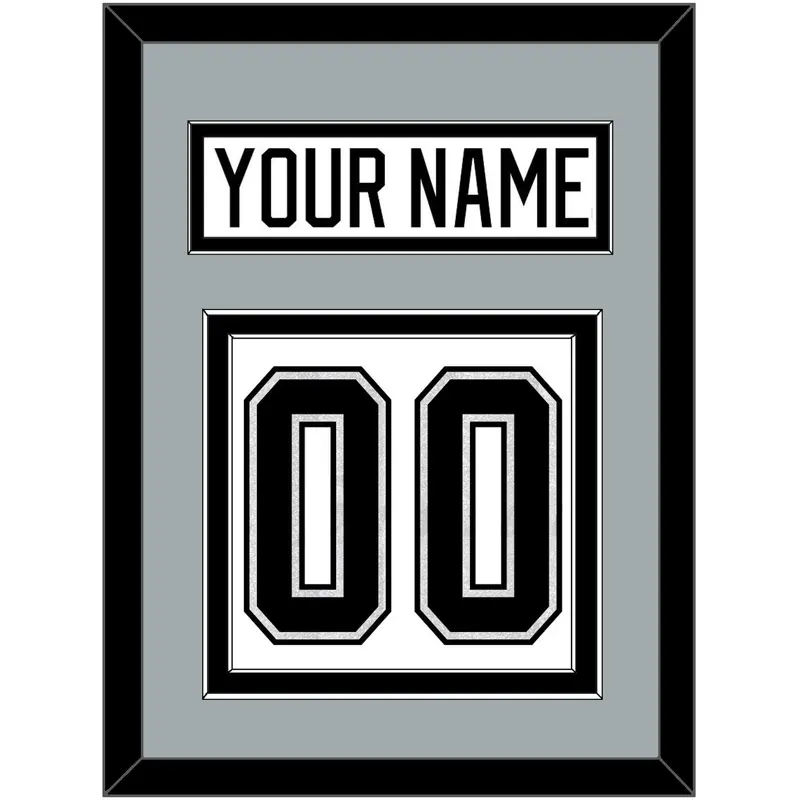 Los Angeles Nameplate & Number (Back) - Road White - Double Mat 3