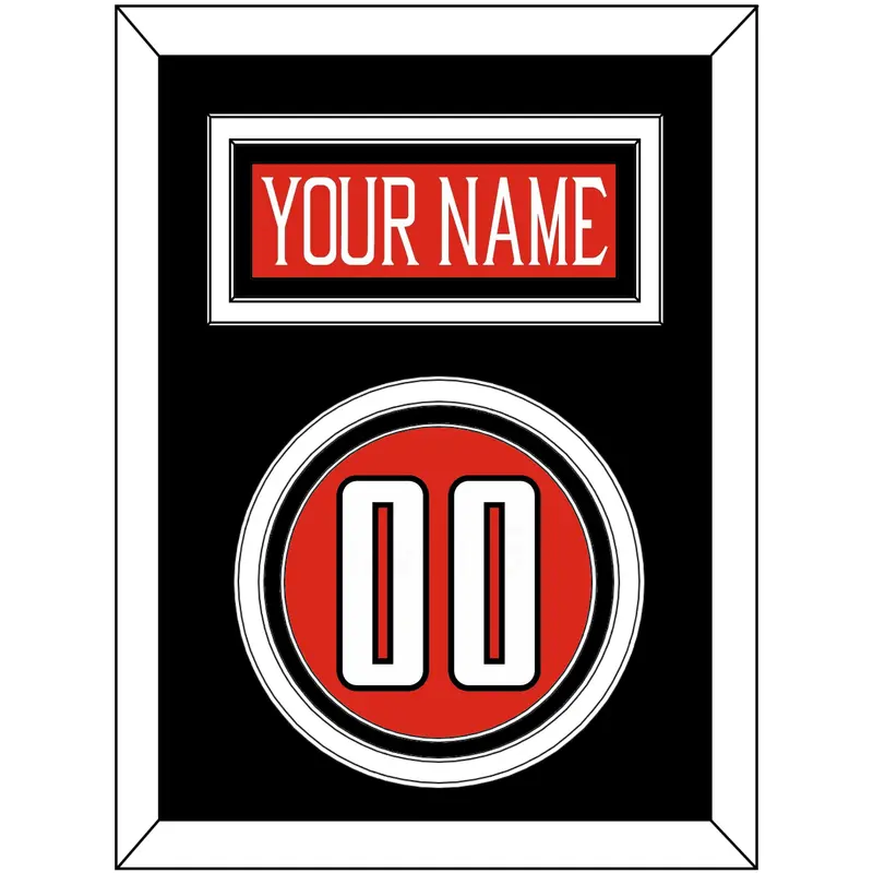 Texas Tech Baseball Nameplate & Number (Back) - Alternate Red (2018-2019) - Triple Mat 3