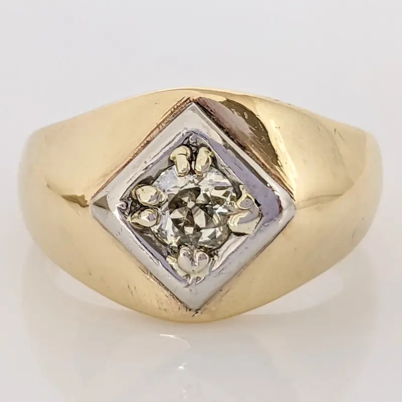 10K .61 CARAT TOTAL I1 P DIAMOND ROUND ESTATE RING 9.4 GRAMS