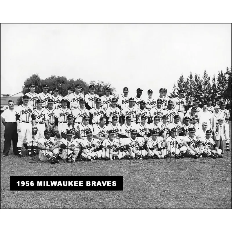 1956 Milwaukee Braves 8X10 Photo - Aaron Topps Card - 1481