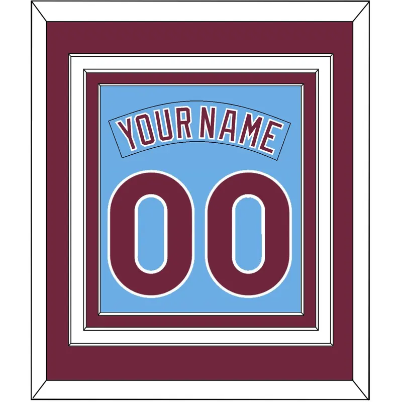 Philadelphia Nameplate & Number Combined - Nostalgia Powder Blue - Triple Mat 2