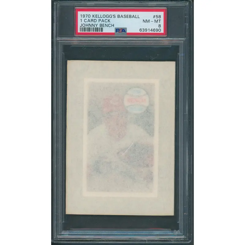 1970 Kellogg's Baseball Unopened Pack Johnny Bench PSA 8