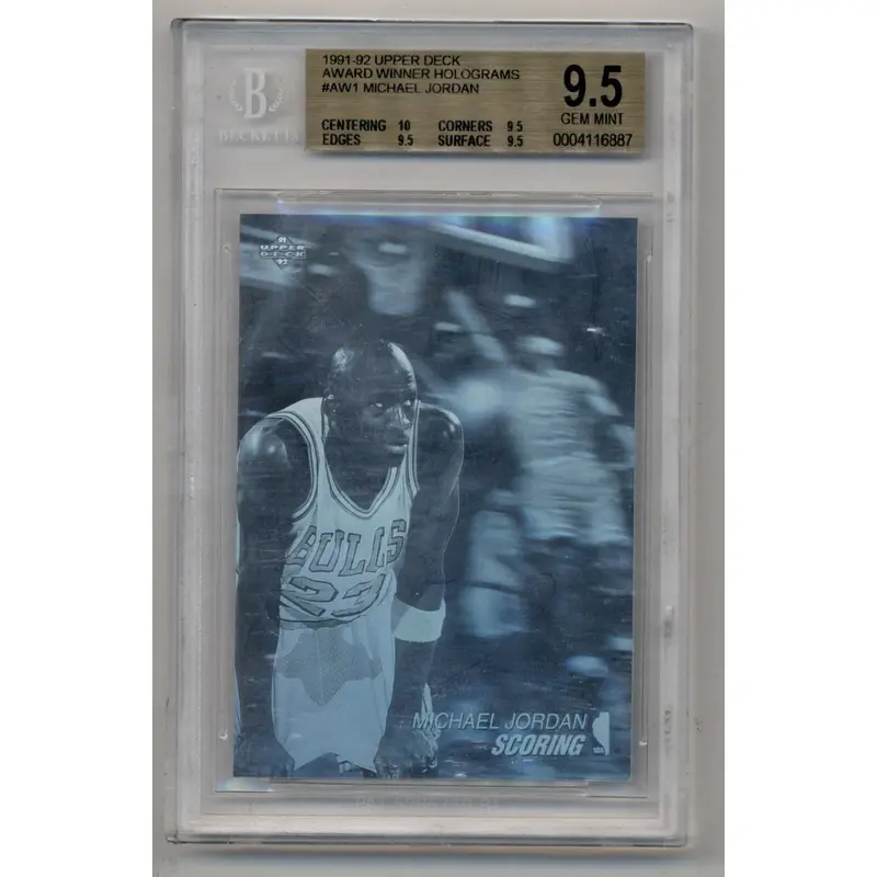 Michael Jordan 1991-92 Upper Deck Award Winner Holograms #AW1 BGS 9.5 Gem Mint 6887