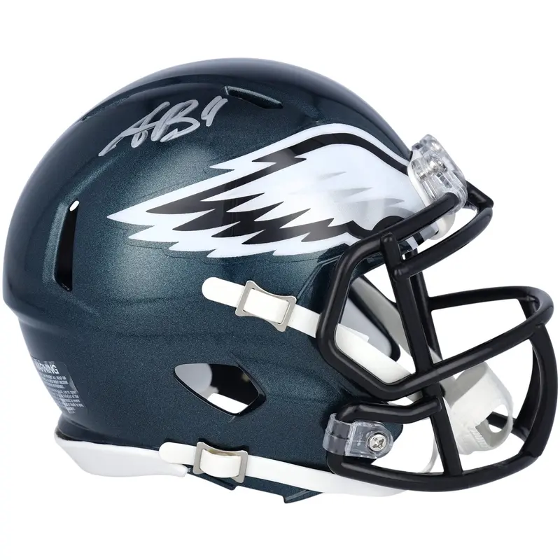 AJ Brown Autographed Philadelphia Eagles Mini Helmet - Beckett