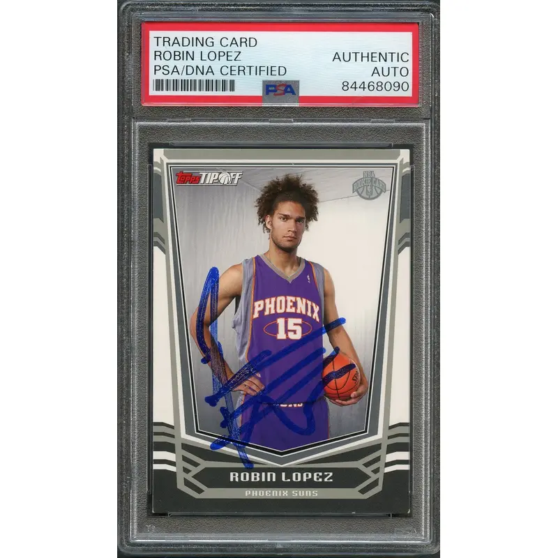 2008-09 Topps Tip-Off #125 Robin Lopez Signed Card AUTO PSA Slabbed Suns