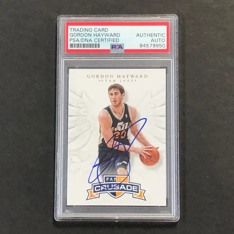 2012-13 Panini Crusade #51 Gordon Hayward Signed AUTO PSA Slabbed Jazz