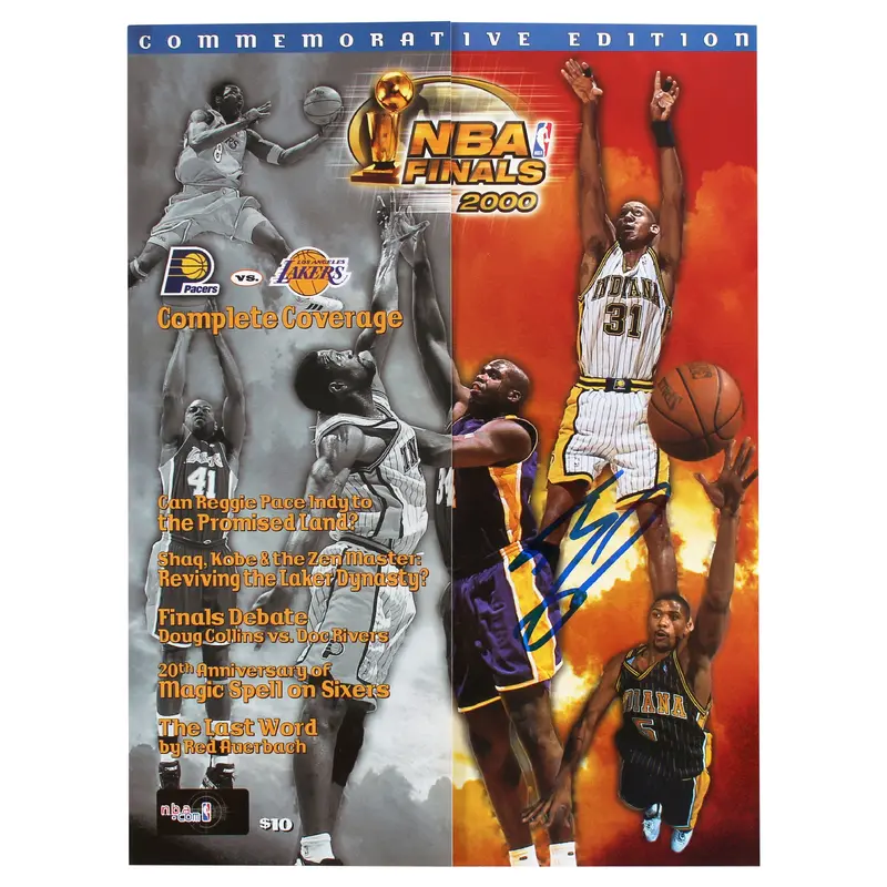 Lakers Shaquille O'Neal Signed 2000 NBA Finals Program BAS Witnessed #WX21545