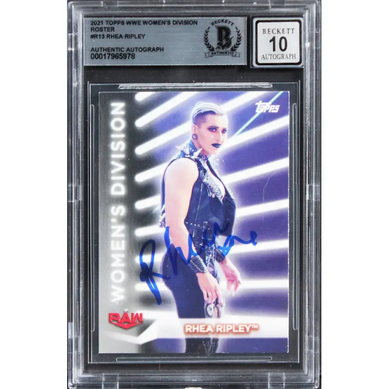 Rhea Ripley Signed 2021 Topps WWE Women's Div R #R13 Card Auto 10! BAS Slabbed