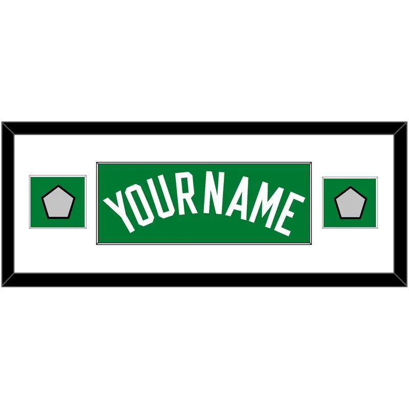 Boston Name & 2 Trophy Patches - Road Green (1972-2018) - Single Mat 2