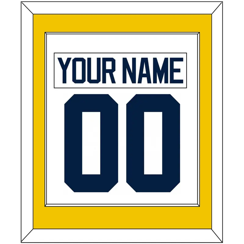 Michigan Hockey Nameplate & Number (Back) Combined - Home White - Single Mat 1