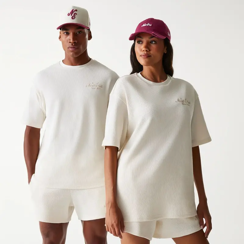New Era Waffle Open White Oversized T-Shirt
