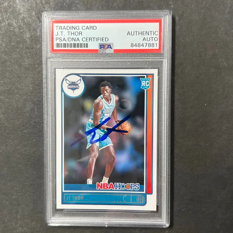 2021-22 Panini Hoops #244 JT Thor Signed Card AUTO PSA/DNA Slabbed Hornets