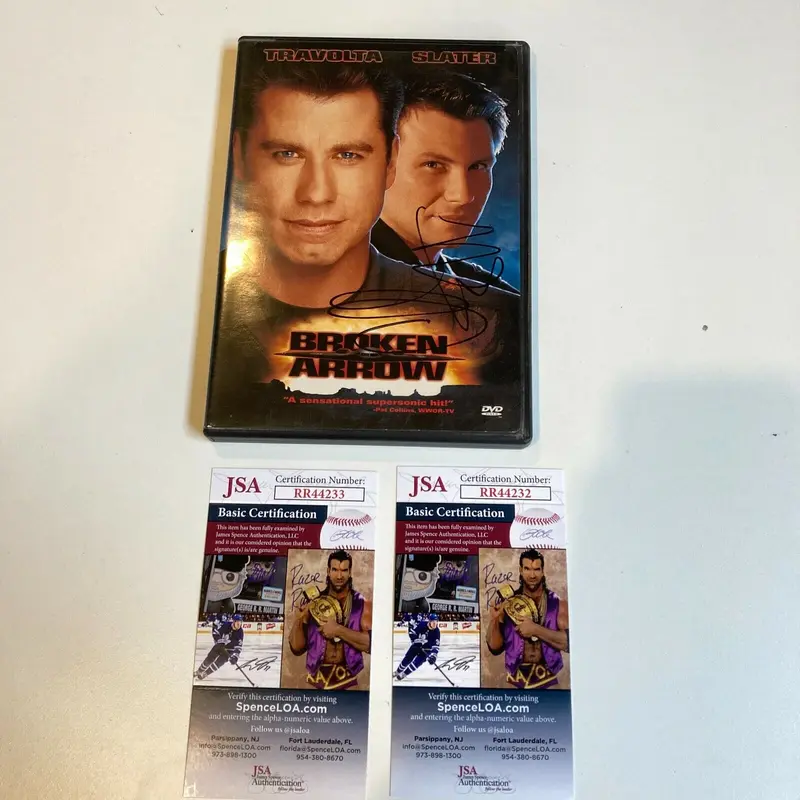 Christian Slater & Samantha Mathis Signed Broken Arrow DVD JSA COA
