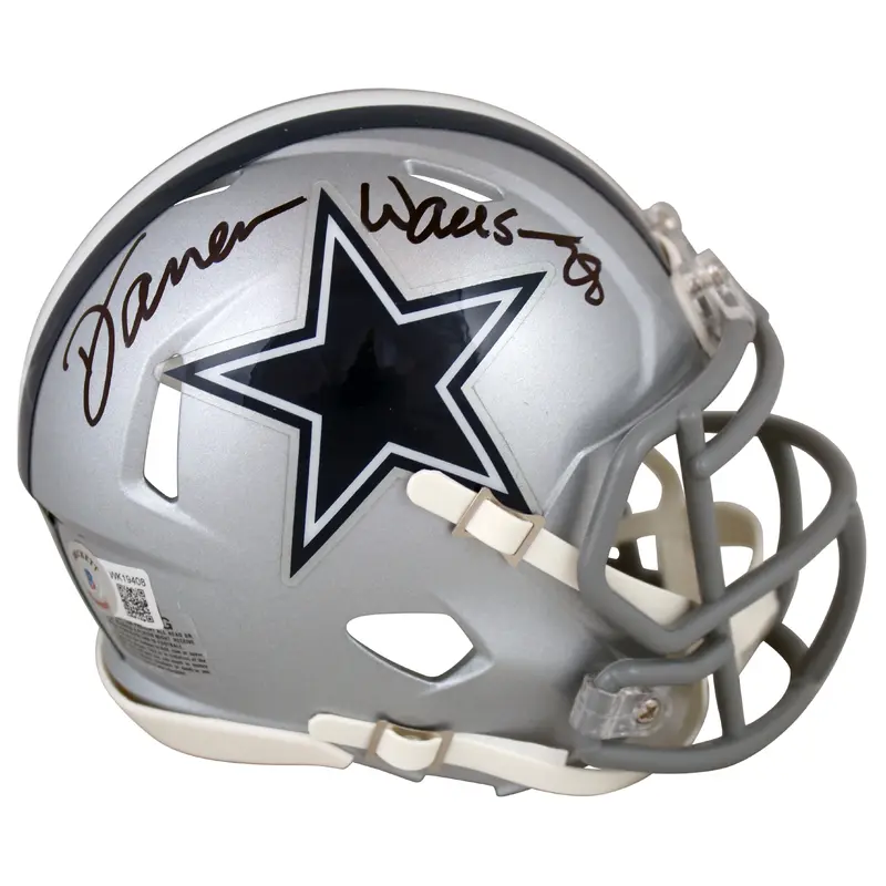 Cowboys Darren Woodson Authentic Signed Silver Speed Mini Helmet BAS Witnessed