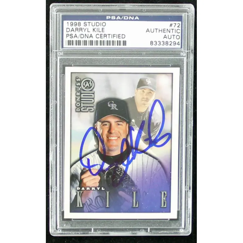 Rockies Darryl Kile Authentic Signed Card 1998 Studio #72 PSA/DNA Slabbed