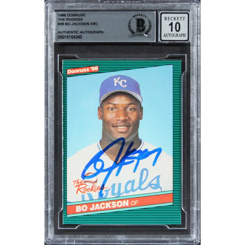 Royals Bo Jackson Signed 1986 Donruss  #38 Rookie Card Auto 10! BAS Slabbed