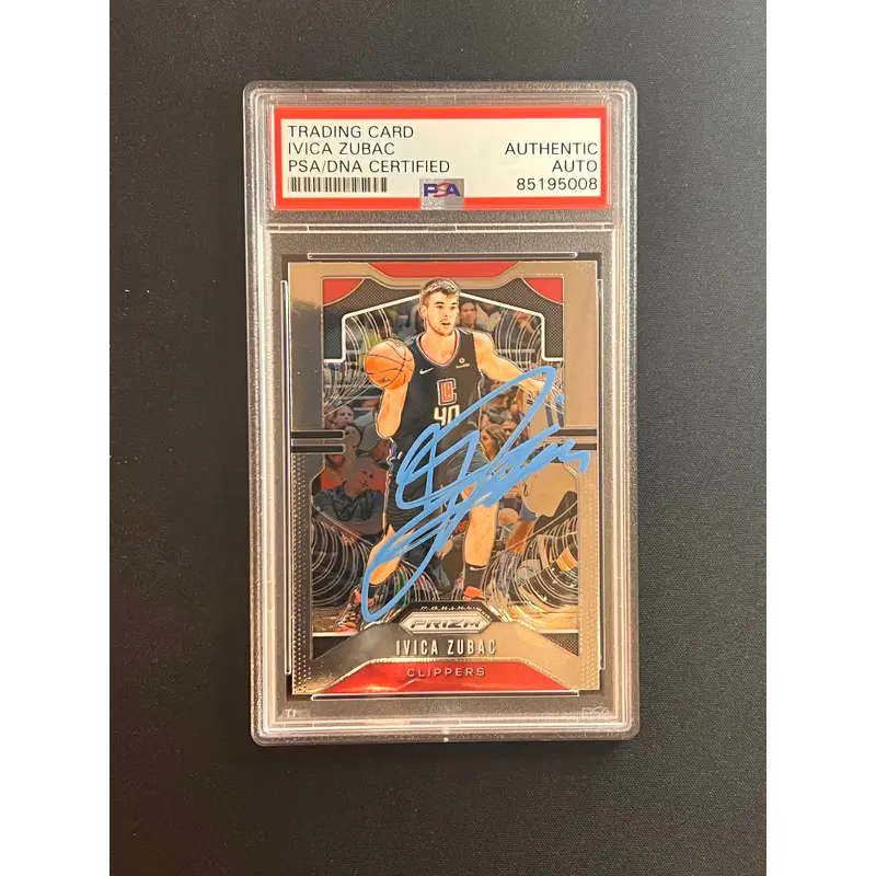 2019-20 Panini Prizm Silver #220 Ivica Zubac Signed Card AUTO PSA Slabbed Clippers