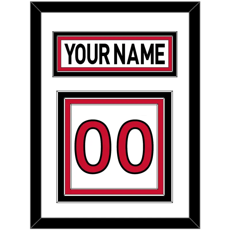 Ottawa Nameplate & Number (Back) - Road White (2007-2017) - Triple Mat 1