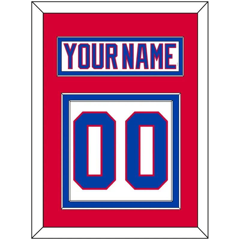 Washington Nameplate & Number (Back) - Home White (1987-1995) - Double Mat 2