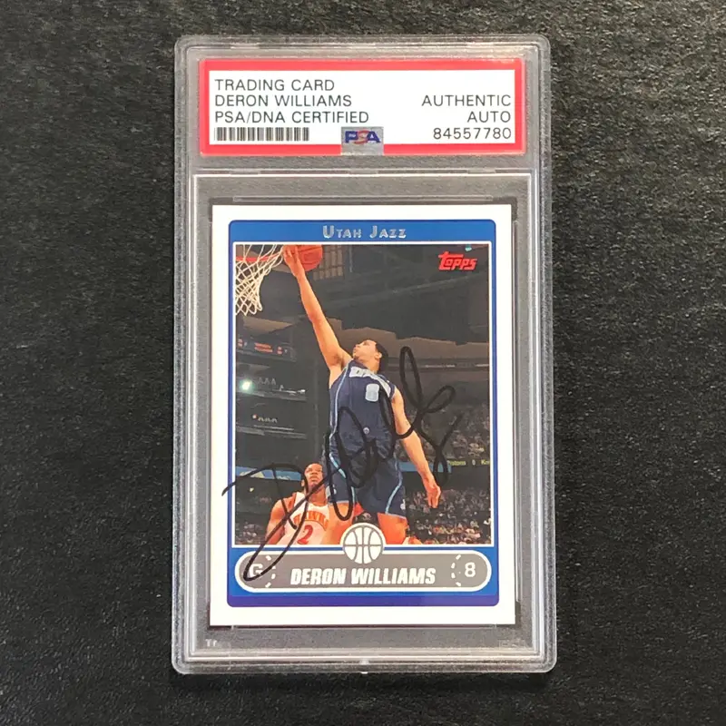 2006-07 Topps #28 Deron Williams Signed Card AUTO PSA Slabbed Jazz