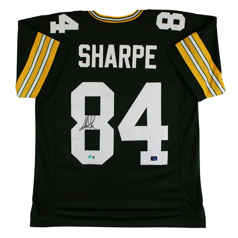 Sterling Sharpe  Authentic Signed Green Pro Style Jersey BAS Witnessed