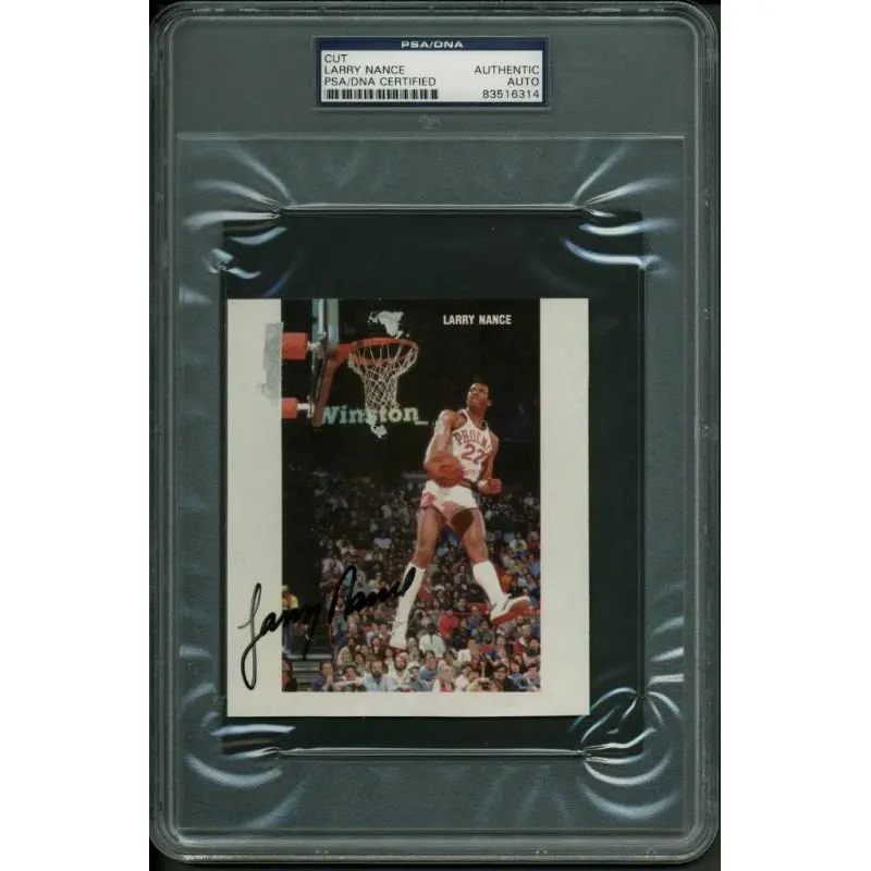 Suns Larry Nance Authentic Signed 4.25X5 Cut Autographed PSA/DNA Slabbed