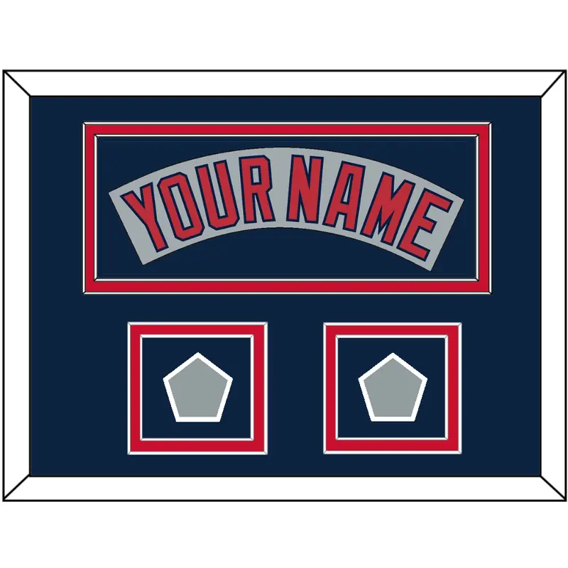 Boston Nameplate & Two World Series Champions Patches - Road Gray (1992-2008)- Double Mat 4