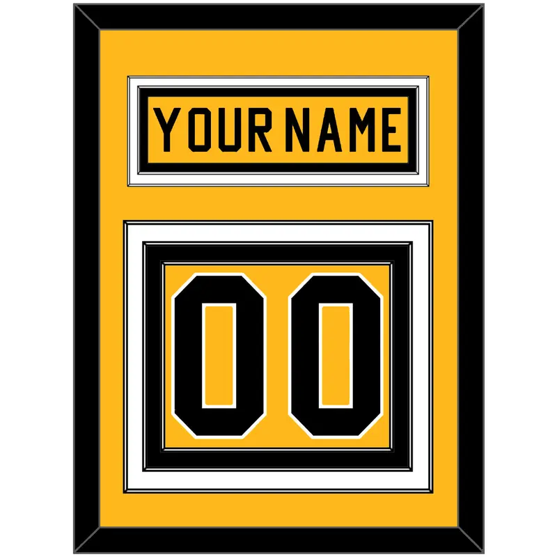Pittsburgh Nameplate & Number (Back) - Home Gold (1983-1984) - Triple Mat 2