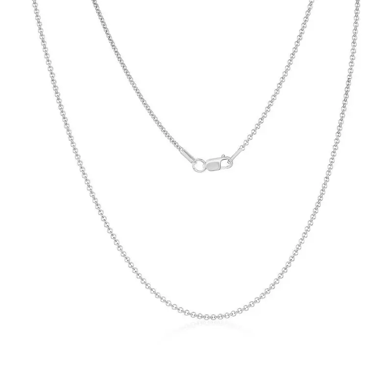 Sterling Silver 1.5mm Cable Chain - Rhodium Plated