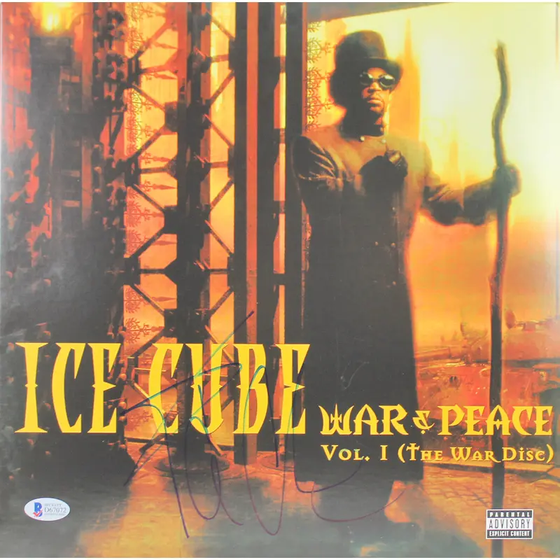 Ice Cube Authentic Signed War & Peace Vol. I  Album Cover W/ Vinyl BAS #D67072