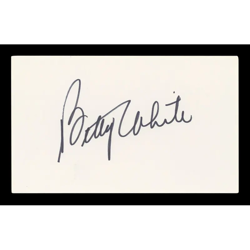 Betty White The Golden Girls Authentic Signed 3x5 Index Card BAS #BL96532