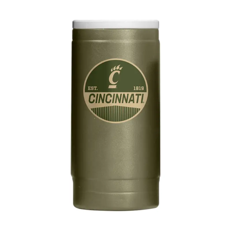 Cincinnati 12oz Badge Powdercoat SlimCan Coolie