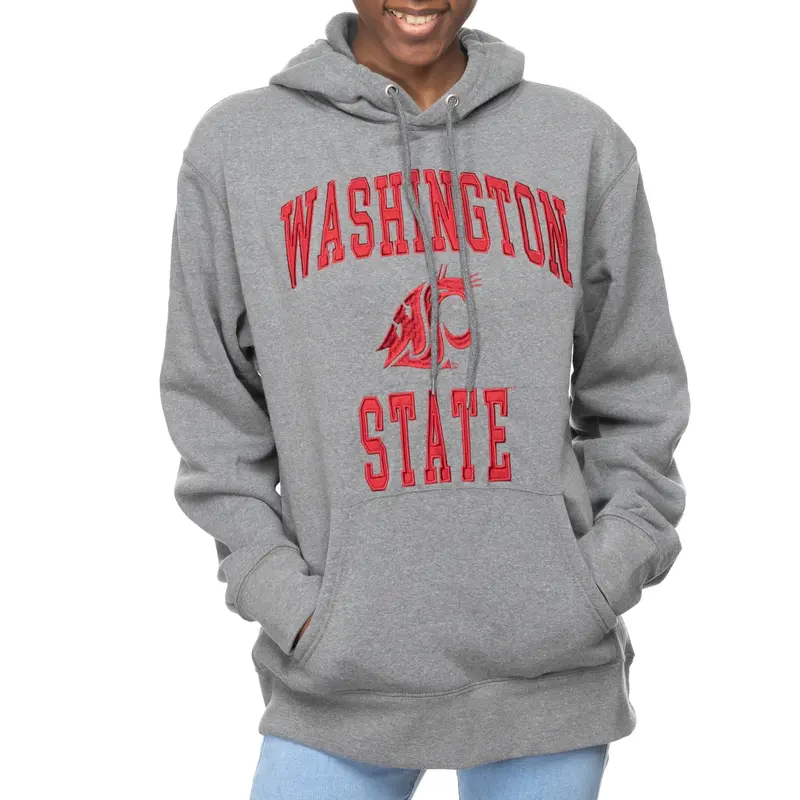 ZooZatz Unisex Washington State Gray Embroidered Hoodie