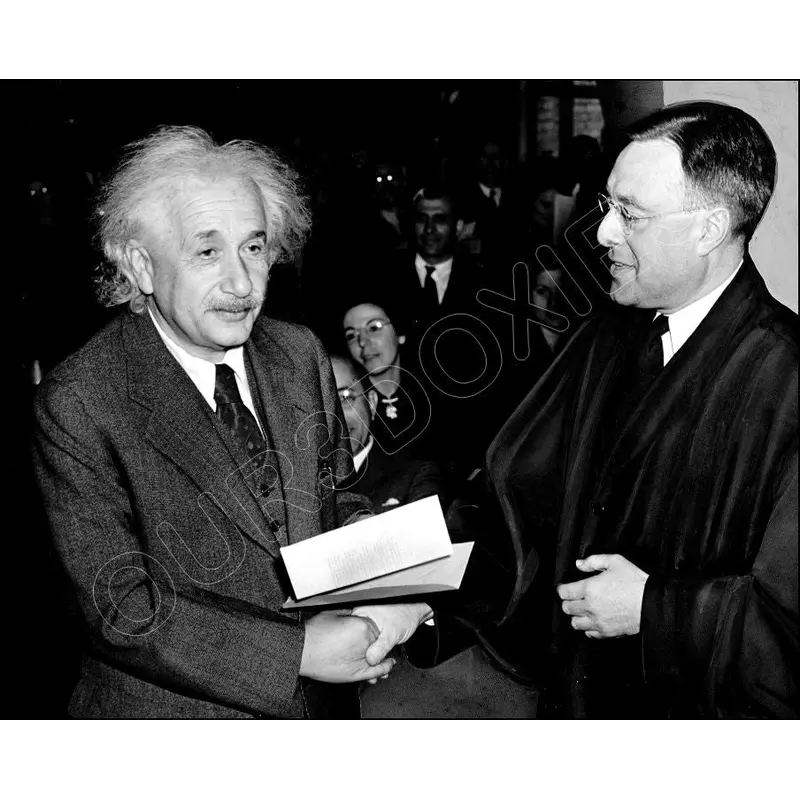 1940 Albert Einstein 8X10 Photo - Citizenship Ceremony Judge Phillip Forman - 2764