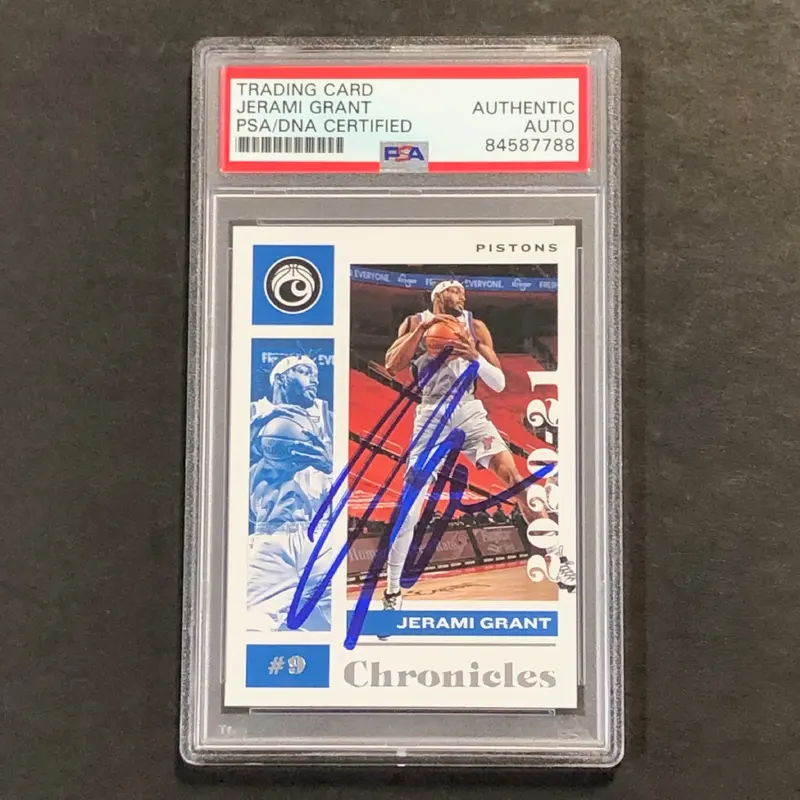 2020-21 Chronicles Basketball #36 Jerami Grant Signed Card AUTO PSA Slabbed Pistons