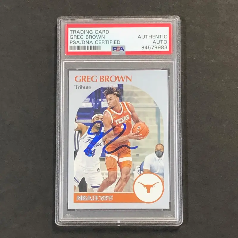 2021 Chronicles NBA Hoops #64 Greg Brown Signed AUTO PSA Slabbed Texas