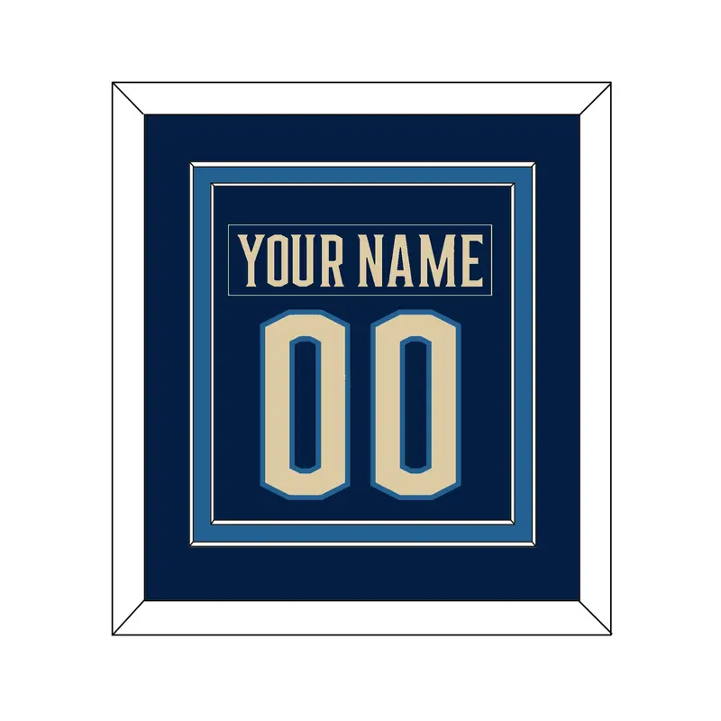 Columbus Nameplate & Number (Back) Combined - Alternate Navy Blue - Double Mat 2