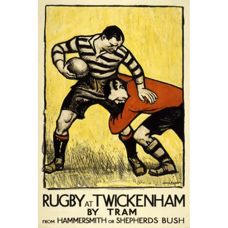 Rugby at Twickenham Classic 1921 London Tube Poster Reprint - London Transport Museum