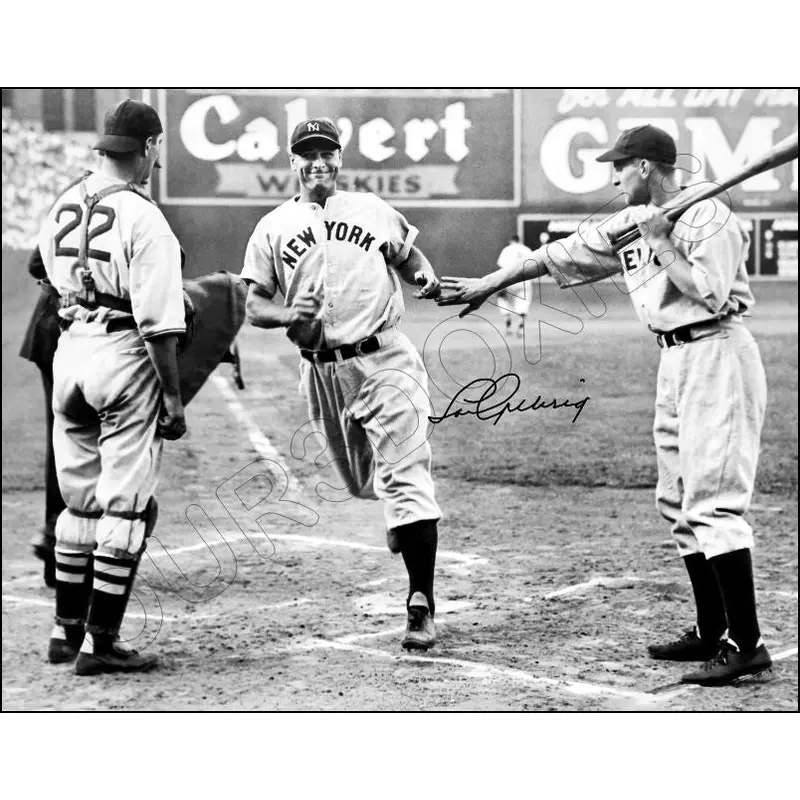 Lou Gehrig 11X14 Photo - Autographed 1937 New York Yankees - 360
