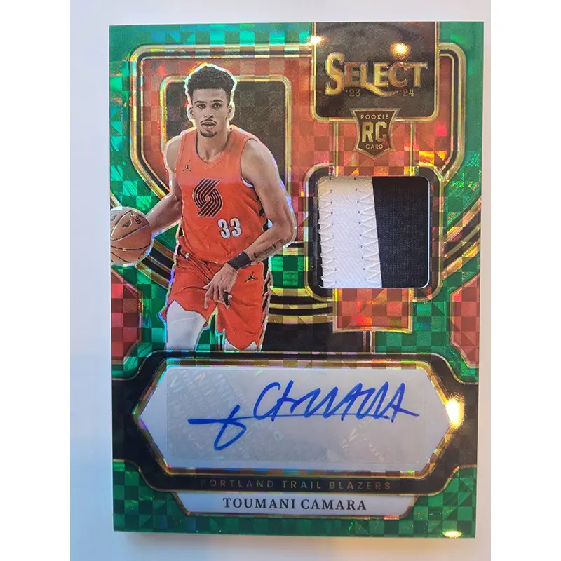 Toumani Camara 2023 Panini Select Green Prizm Patch Auto #4/5