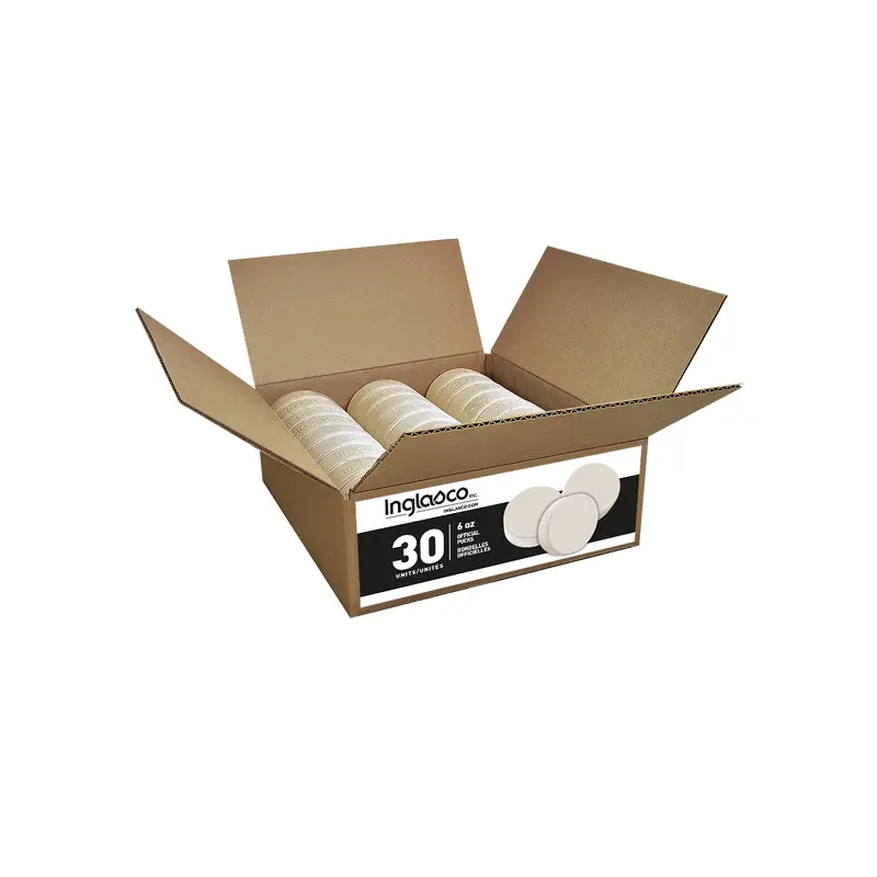 Box Of 30 White 6oz Goalie Training Hockey Pucks